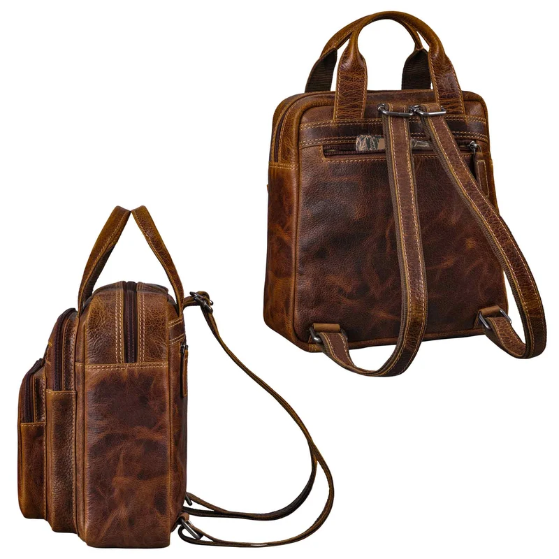 "Maple" Rucksack Tasche Damen Echtes Leder mit Henkel klein