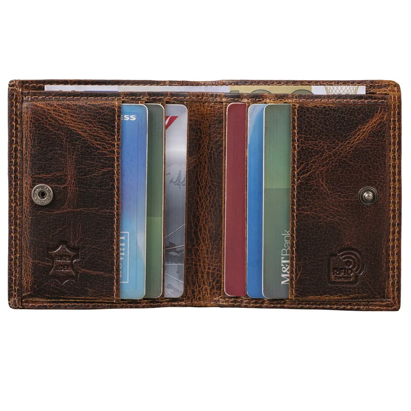 "Monew" Vintage Leder Geldbörse Klein mit RFID