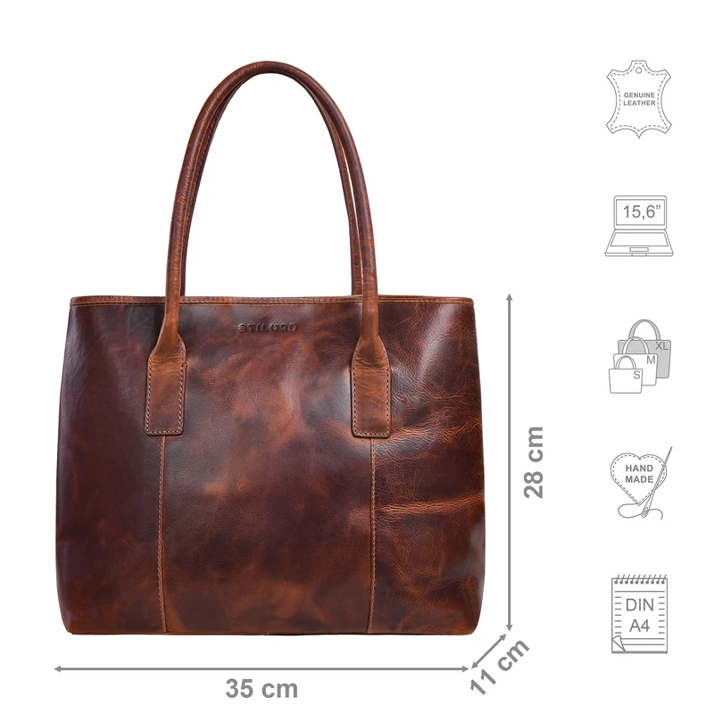 "Janita" Shopper Damen Groß Leder