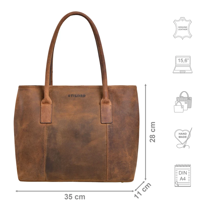 "Janita" Shopper Damen Groß Leder