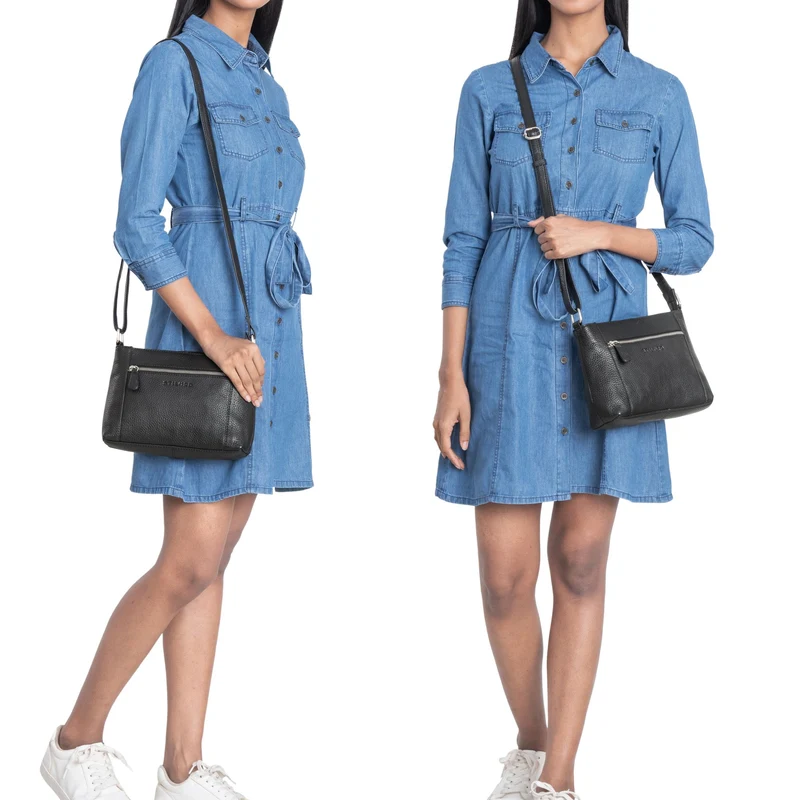 "Peach" Leder Umhängetasche Damen Klein