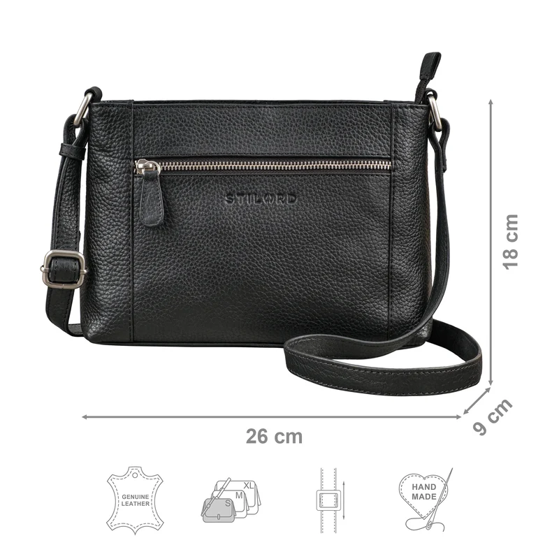 "Peach" Leder Umhängetasche Damen Klein