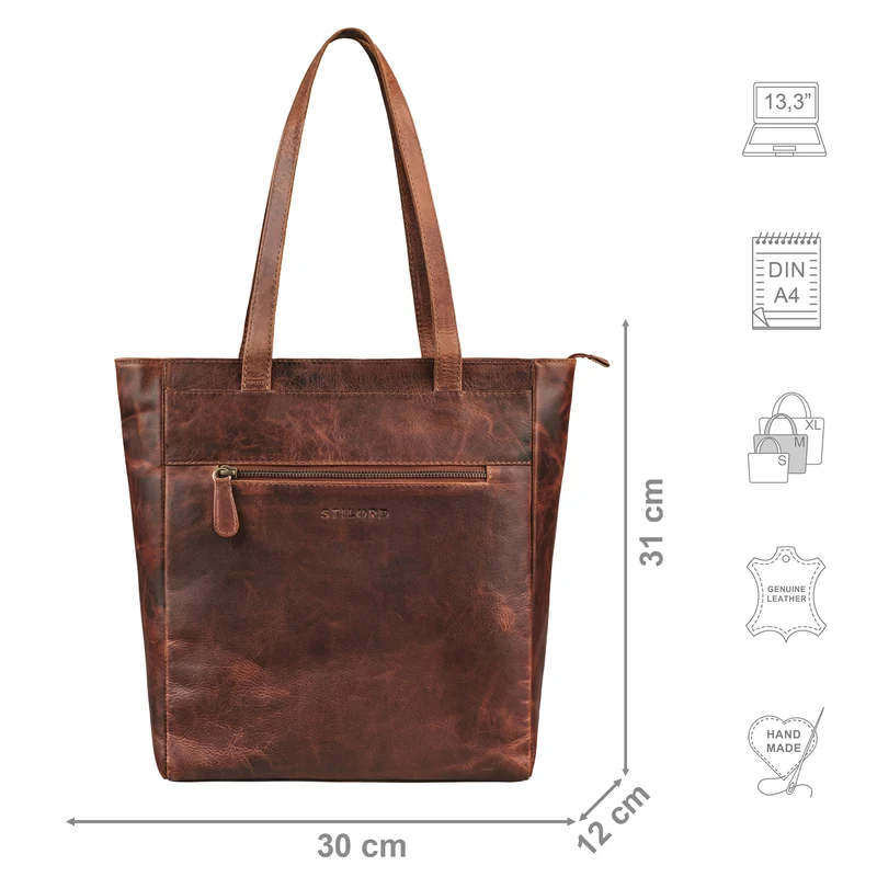 "Nara" Zeitlose Leder Shopper Damen Handtasche