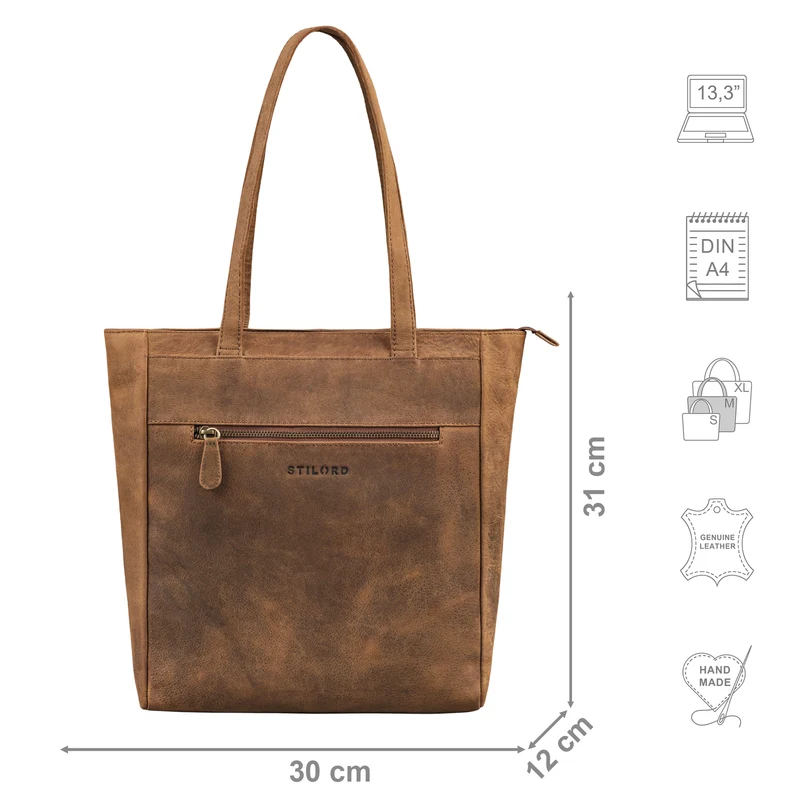 "Nara" Zeitlose Leder Shopper Damen Handtasche