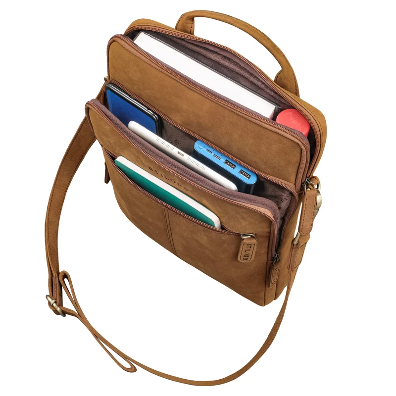 "Stellan" Schmale Laptop-Tasche Leder 13,3 - 14 Zoll