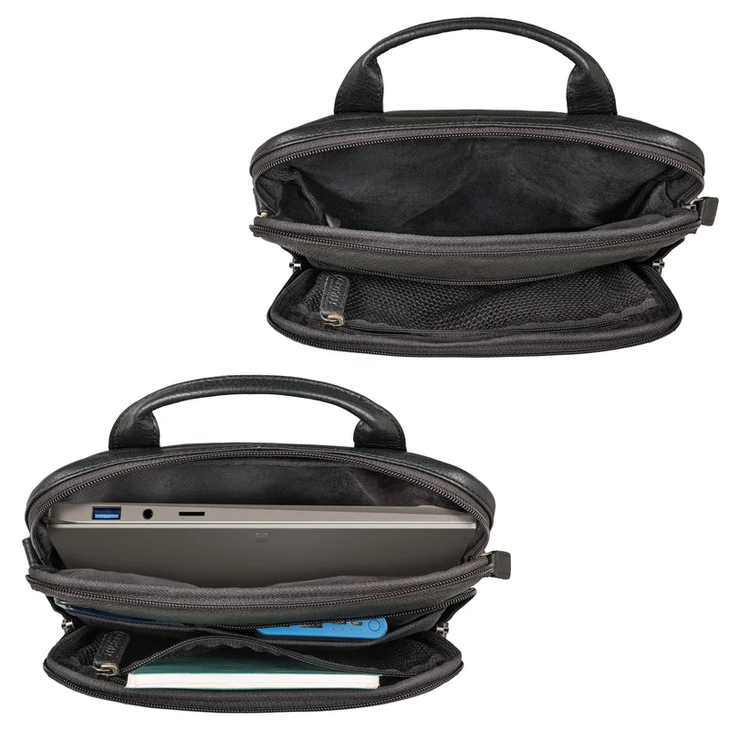 "Stellan" Schmale Laptop-Tasche Leder 13,3 - 14 Zoll