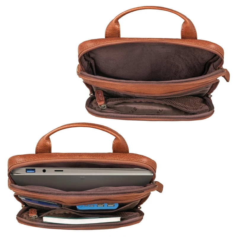 "Stellan" Schmale Laptop-Tasche Leder 13,3 - 14 Zoll
