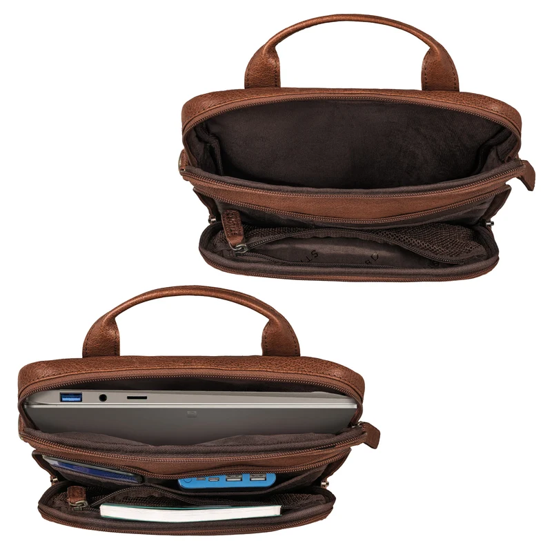 "Stellan" Schmale Laptop-Tasche Leder 13,3 - 14 Zoll