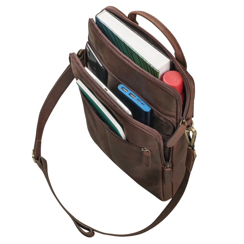 "Stellan" Schmale Laptop-Tasche Leder 13,3 - 14 Zoll