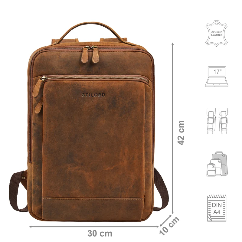 "Jannes" Lederrucksack Herren Business