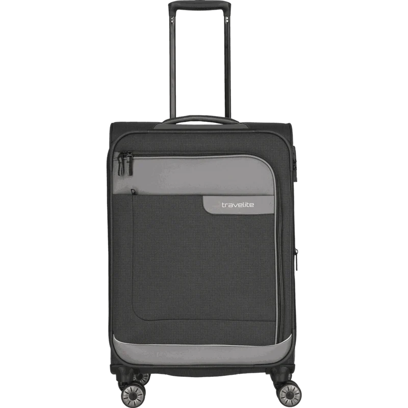 Travelite Viia 4-Rollen-Trolley M 67 cm -Schiefer