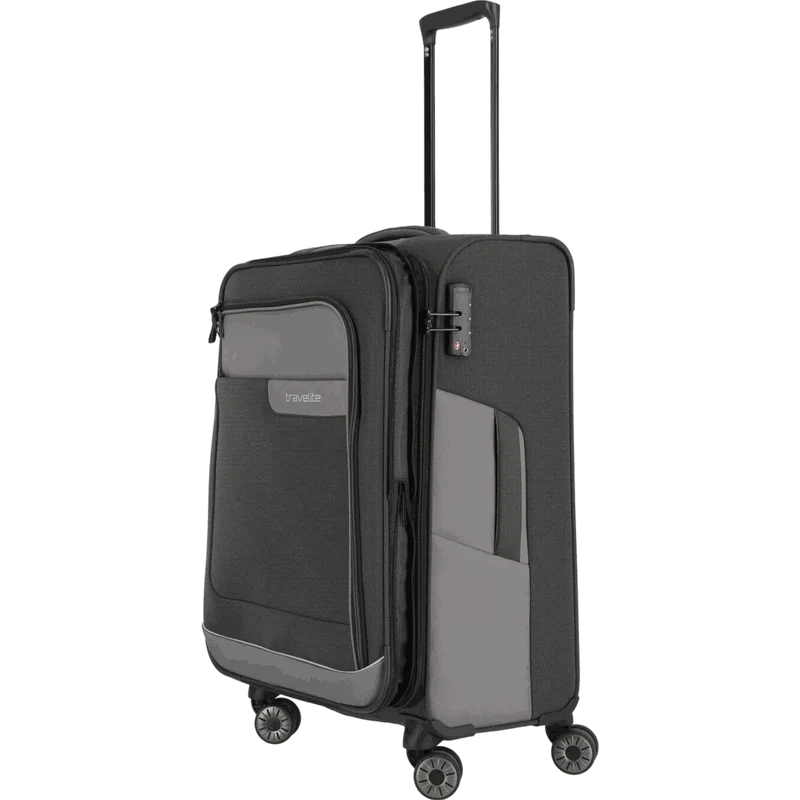Travelite Viia 4-Rollen-Trolley M 67 cm -Schiefer