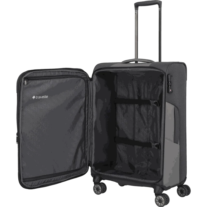 Travelite Viia 4-Rollen-Trolley M 67 cm -Schiefer