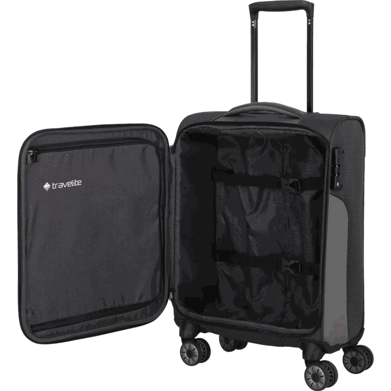 Travelite Viia 4-Rollen Handgepäck Trolley S 55 cm -Schiefer