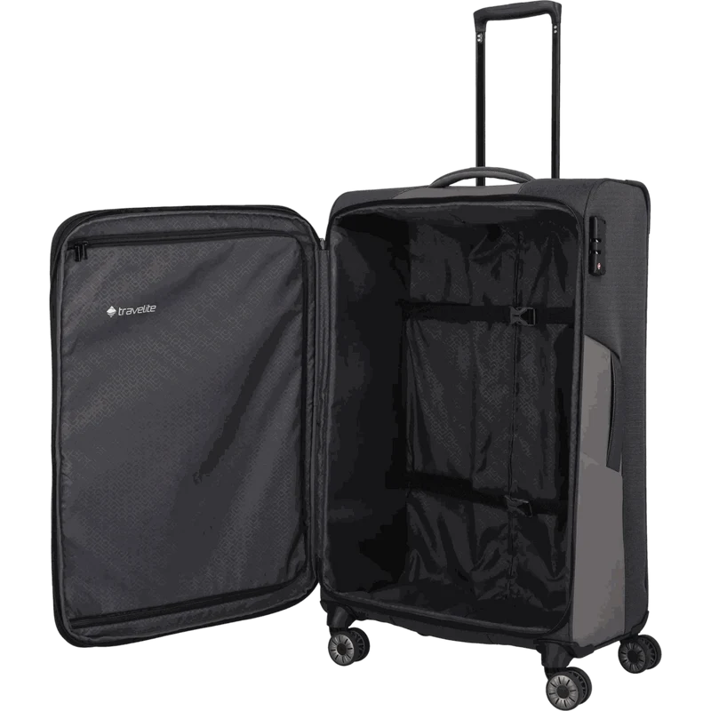 Travelite Viia 4-Rollen Kofferset 4tlg. L/M/S + Reisetasche -Schiefer