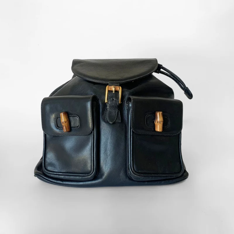 Gucci Bamboe rugzak groot leer