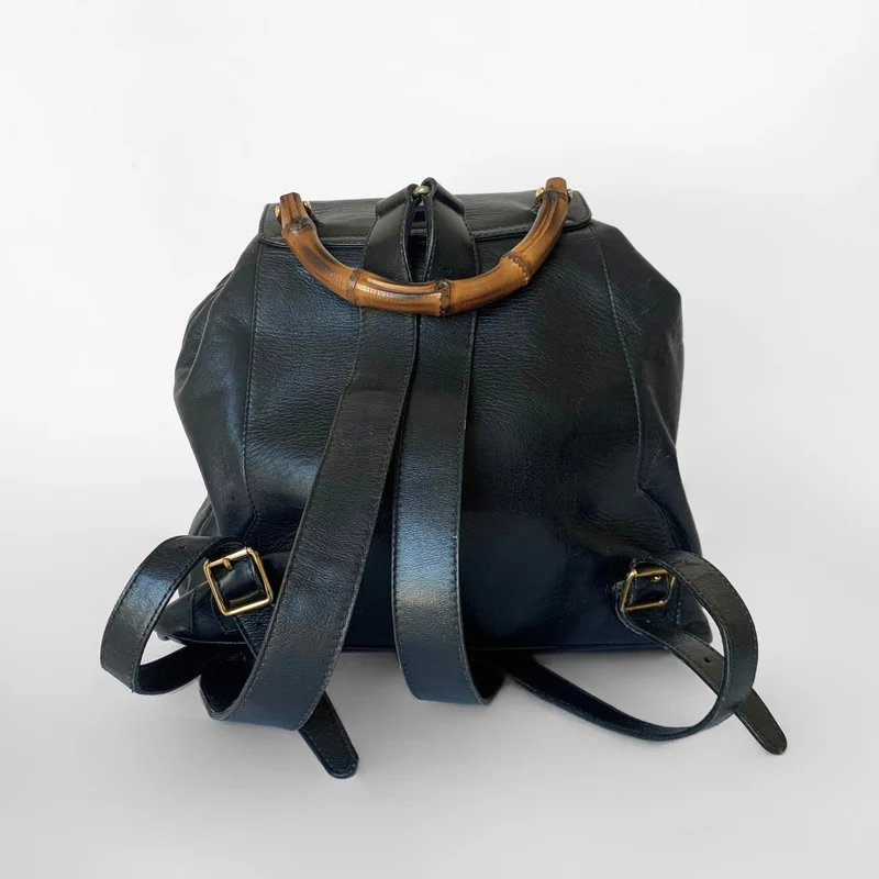 Gucci Bamboe rugzak groot leer