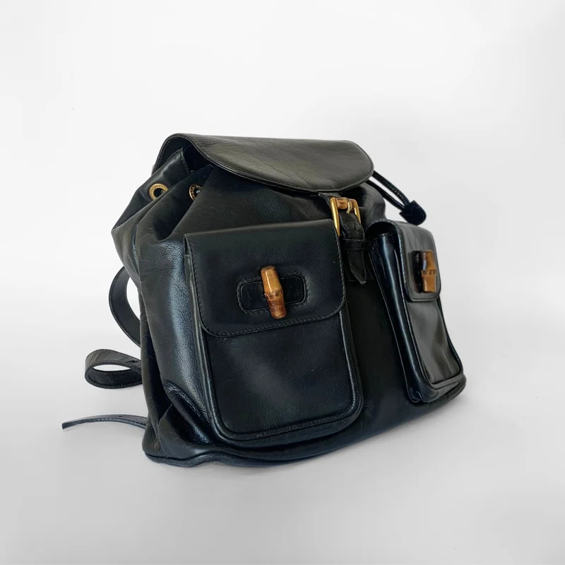 Gucci Bamboe rugzak groot leer