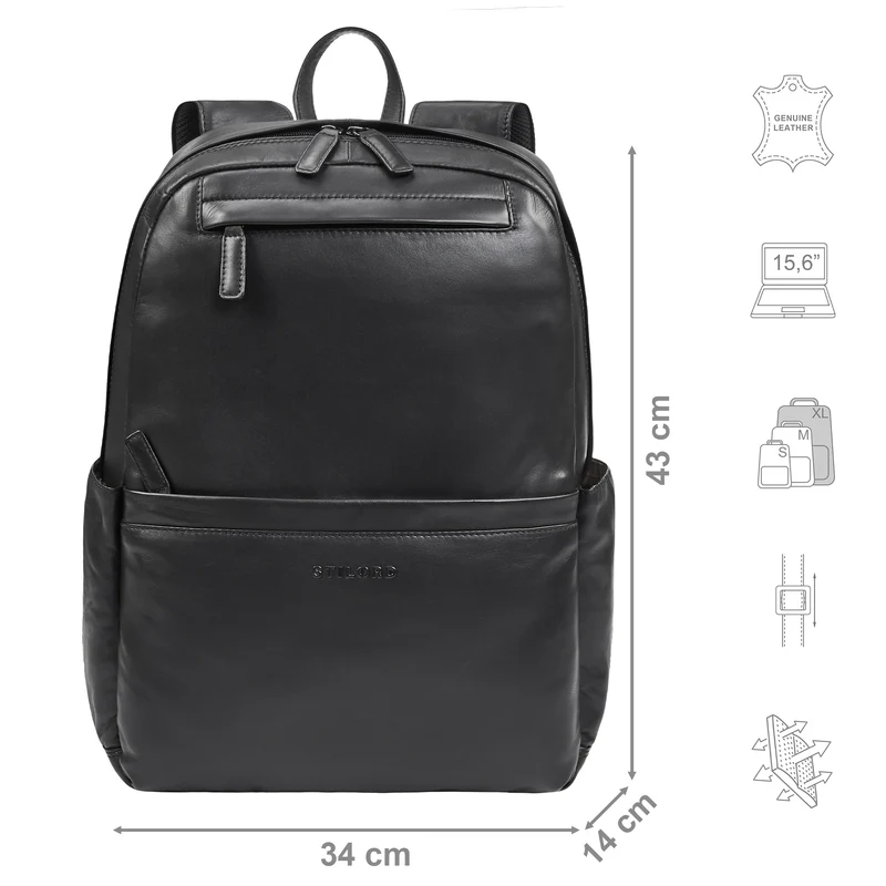 "Brighton" Großer Business Lederrucksack 15.6 Zoll für Herren & Damen