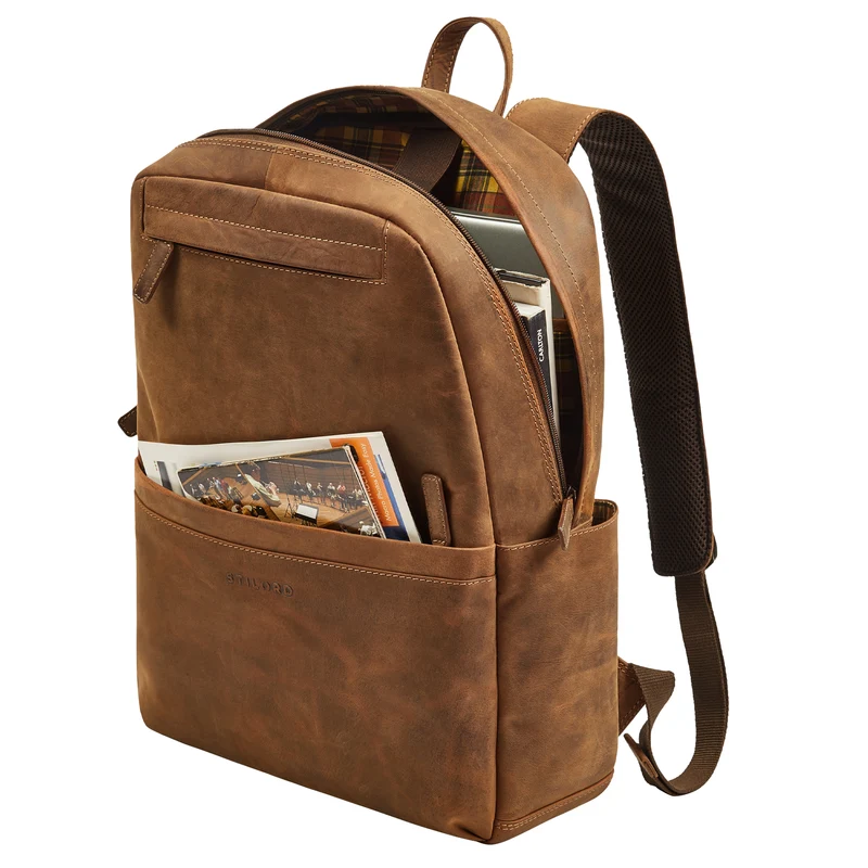 "Brighton" Großer Business Lederrucksack 15.6 Zoll für Herren & Damen