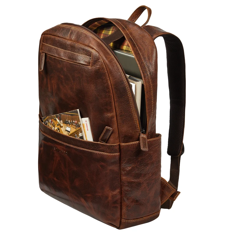 "Brighton" Großer Business Lederrucksack 15.6 Zoll für Herren & Damen
