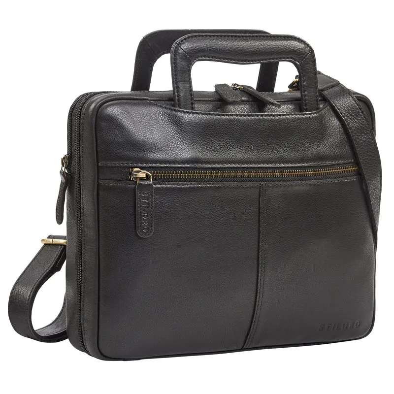 "Connell" Laptoptasche 13 Zoll A4 Leder schmal für Damen und Herren