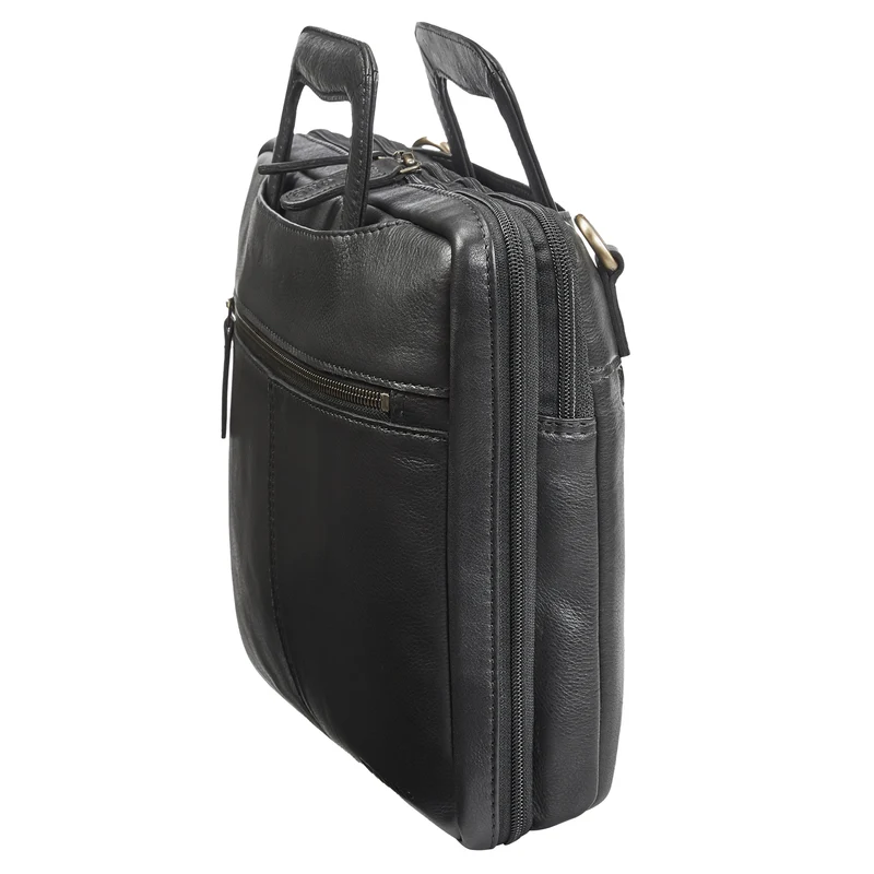"Connell" Laptoptasche 13 Zoll A4 Leder schmal für Damen und Herren