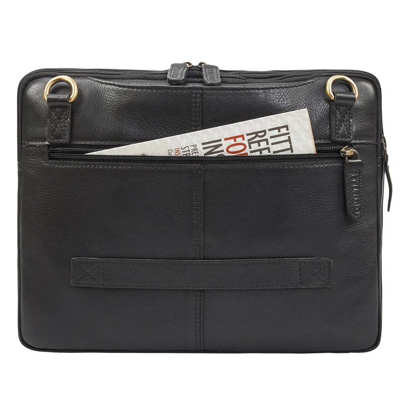 "Connell" Laptoptasche 13 Zoll A4 Leder schmal für Damen und Herren