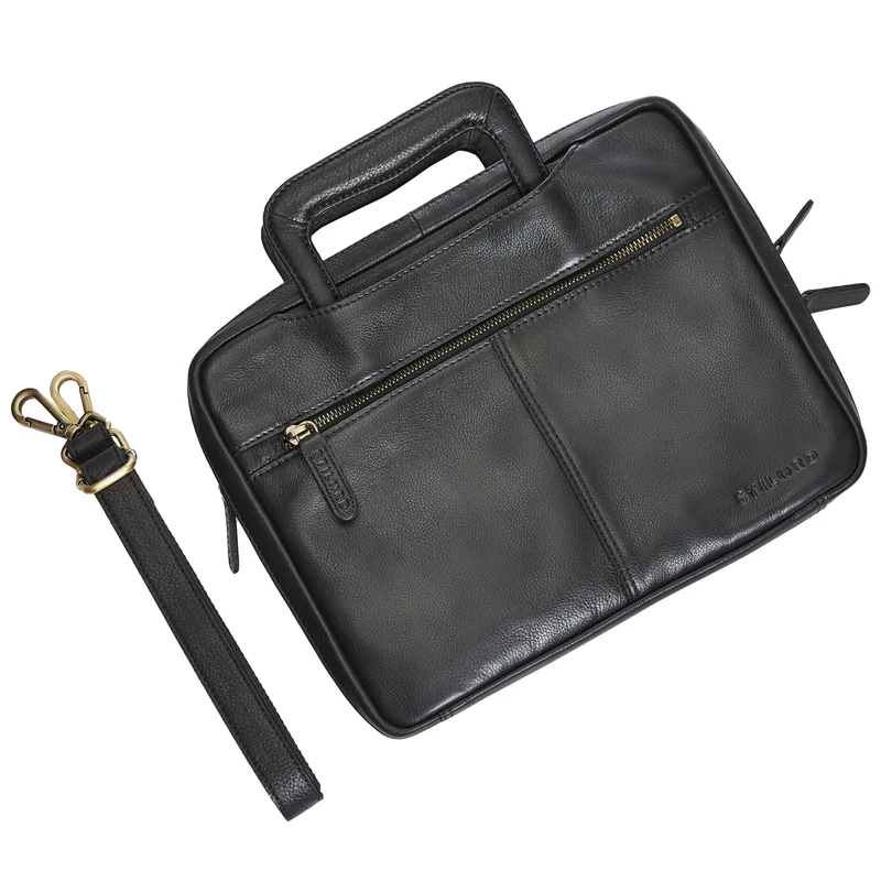"Connell" Laptoptasche 13 Zoll A4 Leder schmal für Damen und Herren