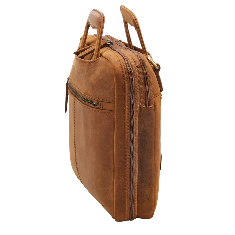 "Connell" Laptoptasche 13 Zoll A4 Leder schmal für Damen und Herren