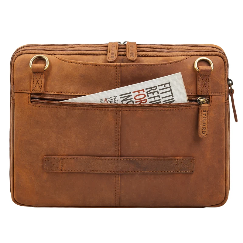 "Connell" Laptoptasche 13 Zoll A4 Leder schmal für Damen und Herren