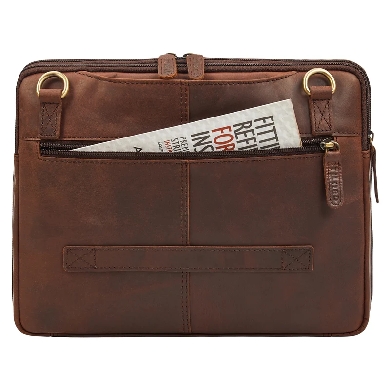 "Connell" Laptoptasche 13 Zoll A4 Leder schmal für Damen und Herren