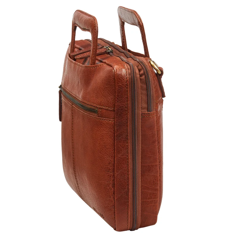 "Connell" Laptoptasche 13 Zoll A4 Leder schmal für Damen und Herren
