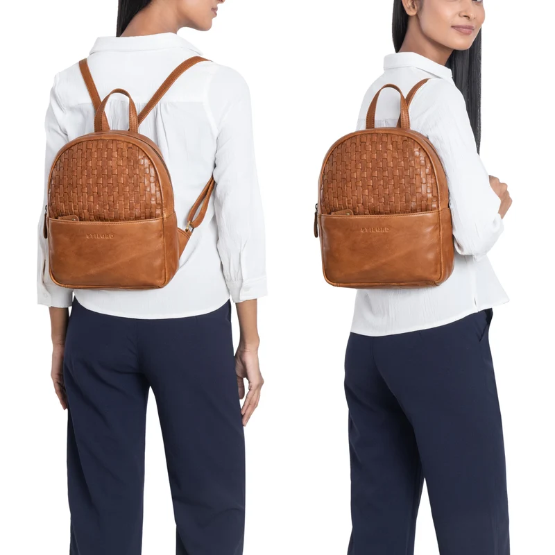 "Lavinia" Vintage Rucksackhandtasche Leder Damen