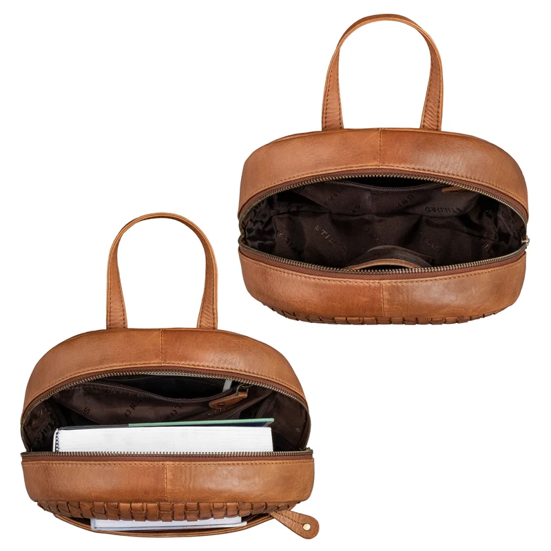 "Lavinia" Vintage Rucksackhandtasche Leder Damen
