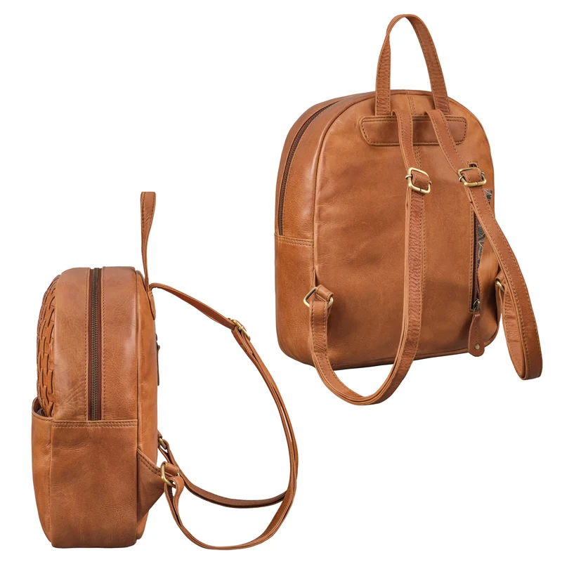 "Lavinia" Vintage Rucksackhandtasche Leder Damen