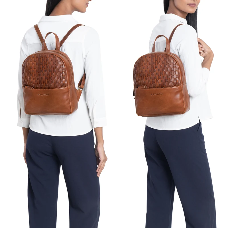 "Lavinia" Vintage Rucksackhandtasche Leder Damen