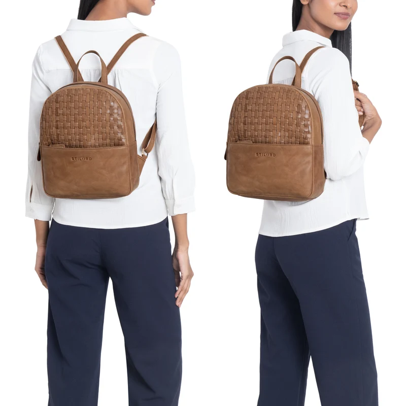 "Lavinia" Vintage Rucksackhandtasche Leder Damen