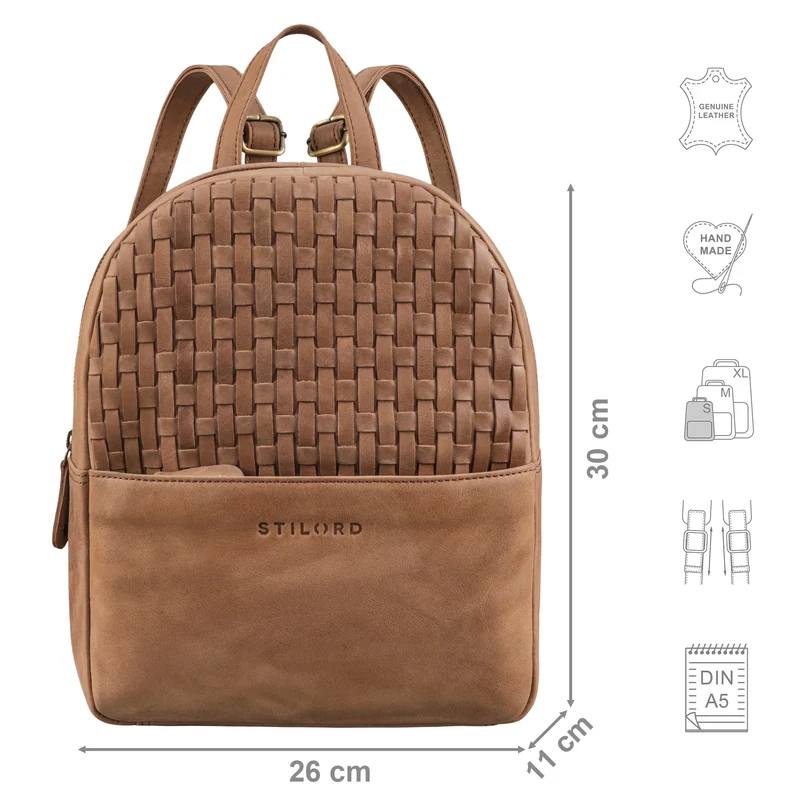 "Lavinia" Vintage Rucksackhandtasche Leder Damen