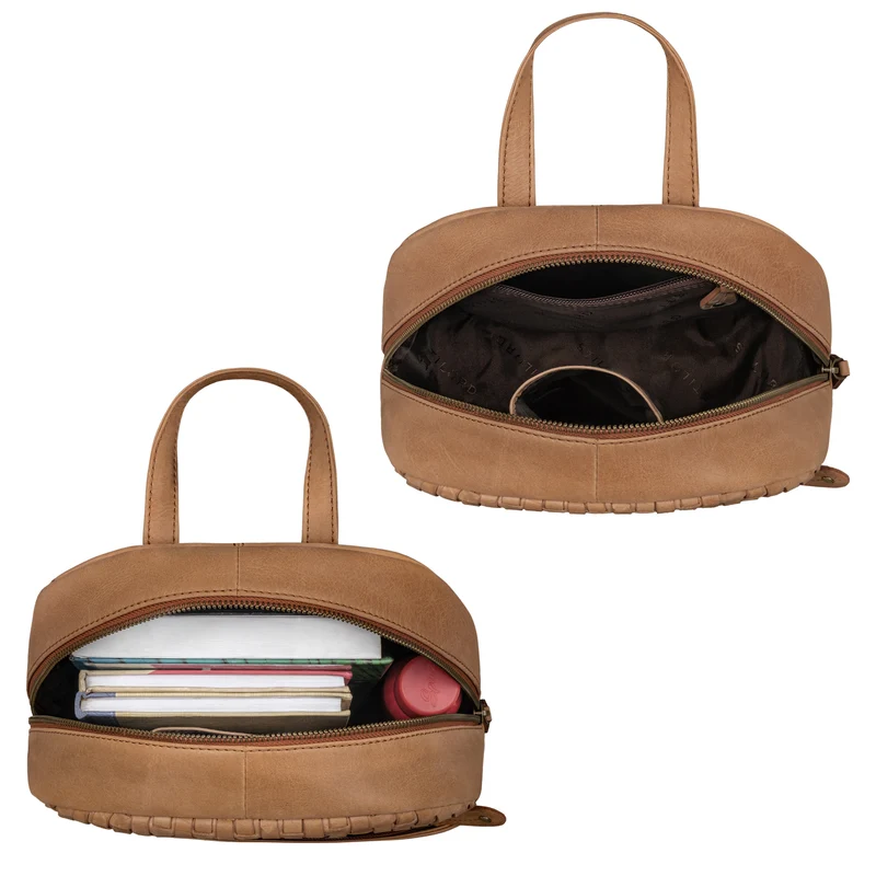 "Lavinia" Vintage Rucksackhandtasche Leder Damen