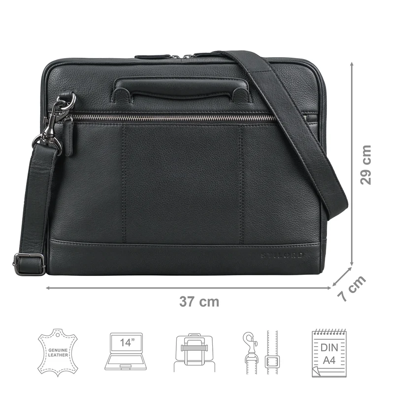 "Tristan" Laptop Umhängetasche Herren Leder