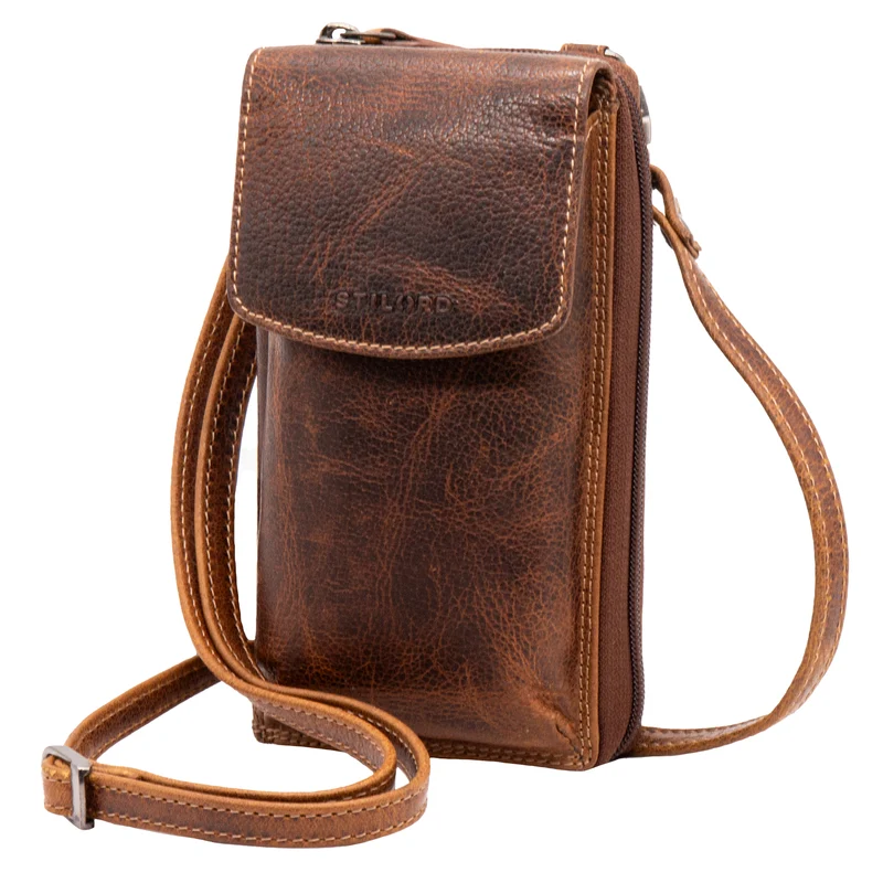 "Jule" Leder Handytasche Geldbeutel mit Handyfach RFID Schutz Damen