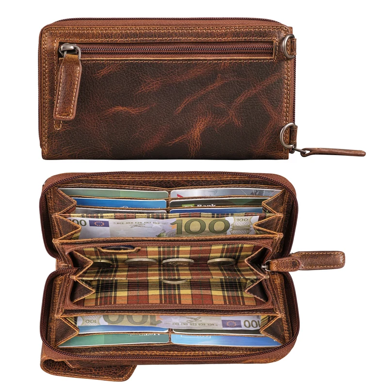 "Jule" Leder Handytasche Geldbeutel mit Handyfach RFID Schutz Damen