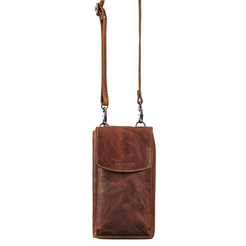 "Jule" Leder Handytasche Geldbeutel mit Handyfach RFID Schutz Damen