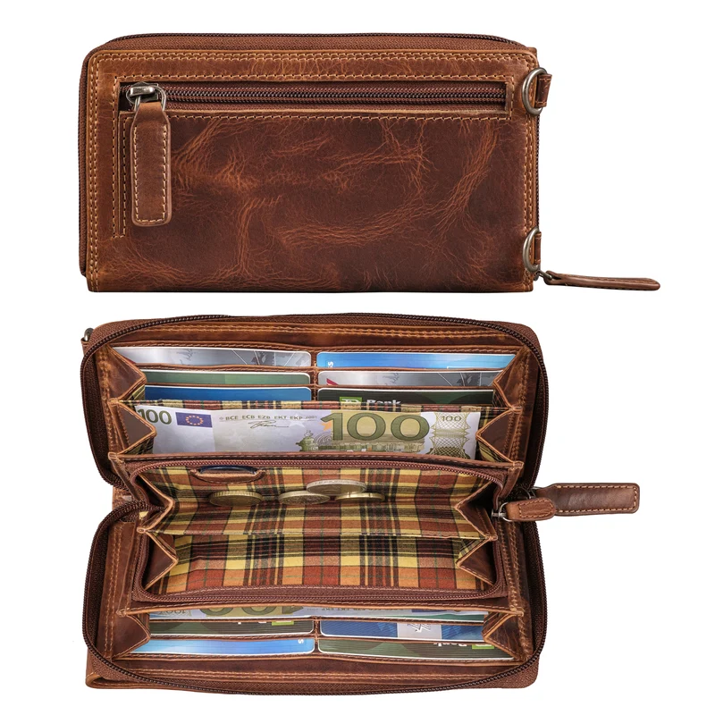 "Jule" Leder Handytasche Geldbeutel mit Handyfach RFID Schutz Damen