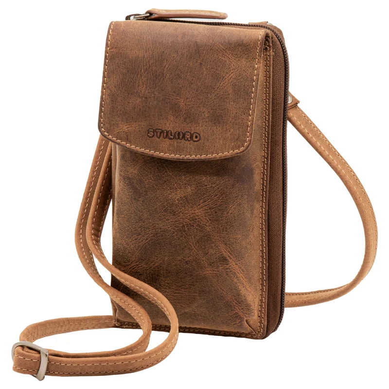 "Jule" Leder Handytasche Geldbeutel mit Handyfach RFID Schutz Damen