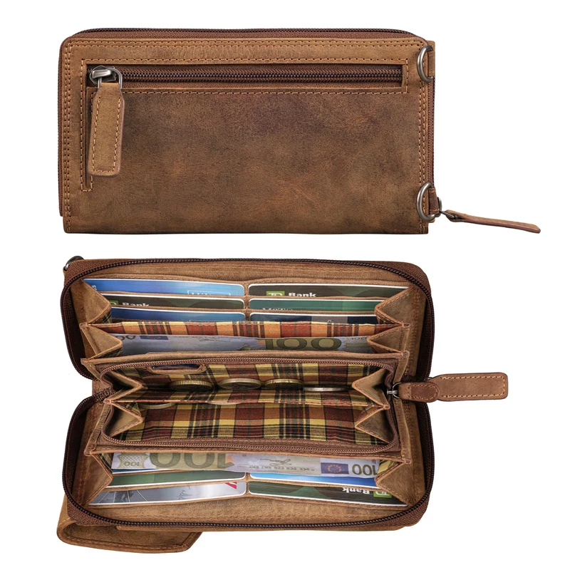 "Jule" Leder Handytasche Geldbeutel mit Handyfach RFID Schutz Damen