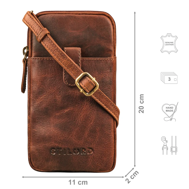 "Amara" Brusttasche mit Handy-Fach aus Echt Leder für Damen und Herren