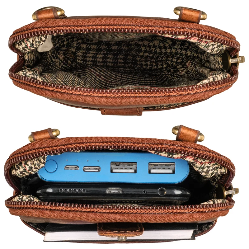 "Amara" Brusttasche mit Handy-Fach aus Echt Leder für Damen und Herren