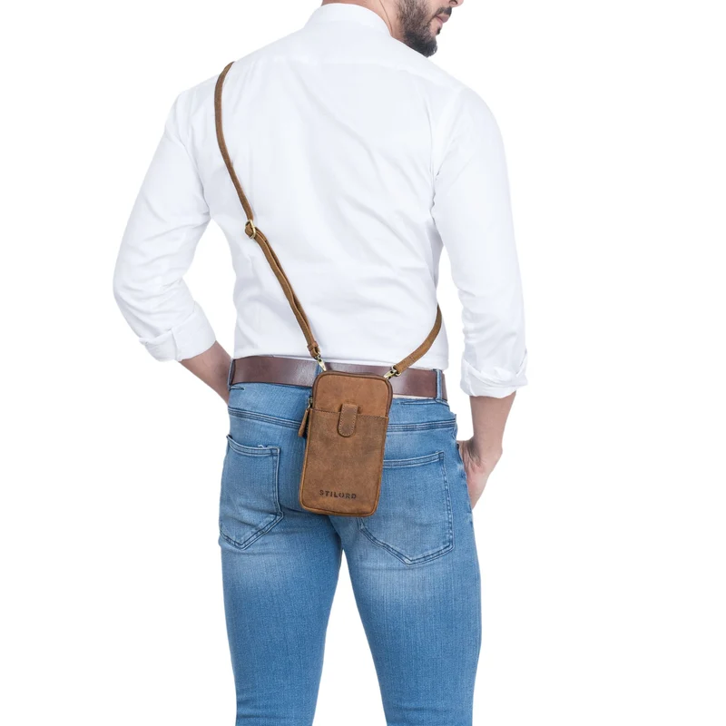 "Amara" Brusttasche mit Handy-Fach aus Echt Leder für Damen und Herren